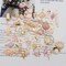JJGQAZ 40pcs(20PAIRS) Assorted Gold Plated Enamel Animals Fruit Moon Star Dainty Dangle Flowers Pendants Charms for Jewelry Making Necklace Bracelet, Pink Theme